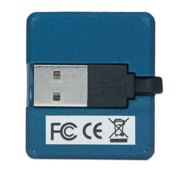 HUB mini USB 2.0 cu 4 porturi albastru 160605 Manhattan