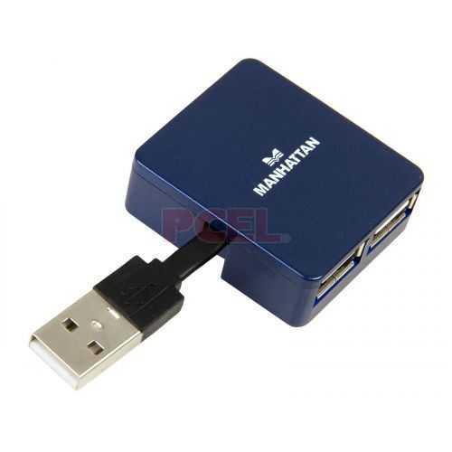 HUB mini USB 2.0 cu 4 porturi albastru 160605 Manhattan
