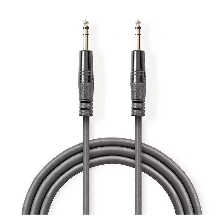 Cablu audio stereo 6.35 mm tata - 6.35 mm tata 3m gri NEDIS