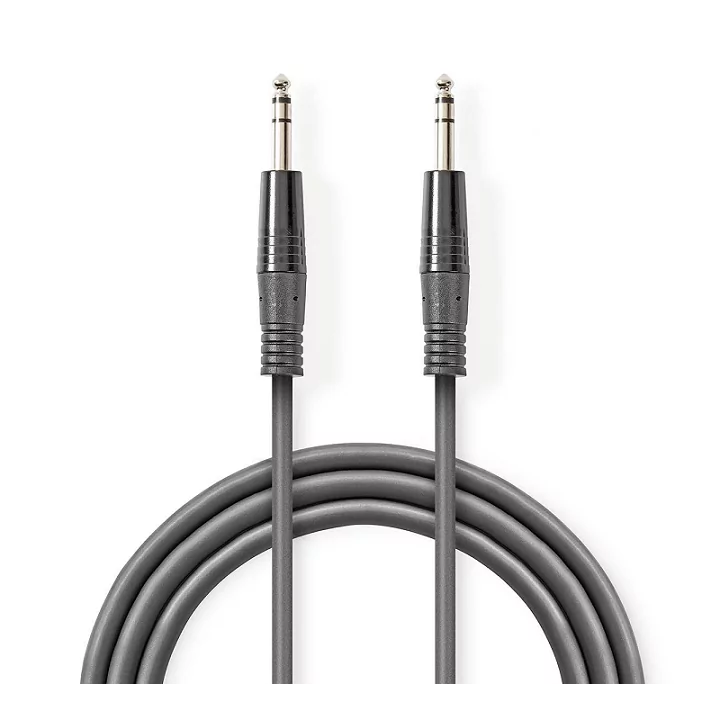 Cablu audio stereo 6.35 mm tata - 6.35 mm tata 5m gri NEDIS