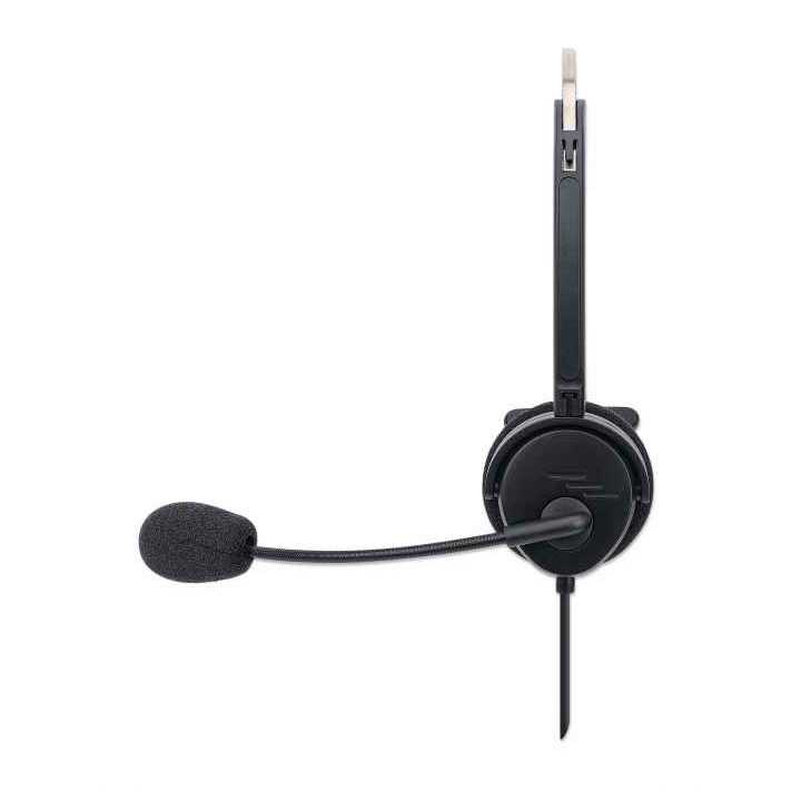 Casti mono On-Ear cu microfon USB control volum 1.5m 179867 Manhattan