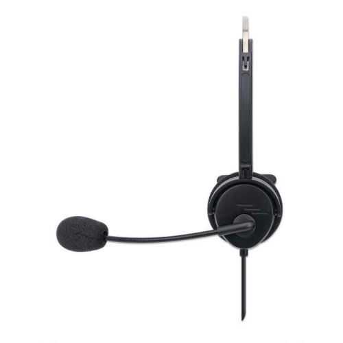Casti mono On-Ear cu microfon USB control volum 1.5m 179867 Manhattan