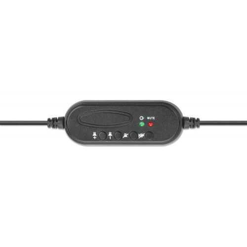 Casti mono Over-Ear cu microfon USB control volum 1.5m Manhattan 179874