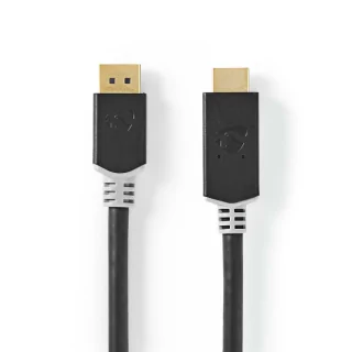 Cablu DisplayPort v1.4 - HDMI 4K 60Hz 2m aurit antracit Nedis