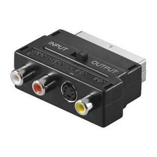 Adaptor Scart la 3x RCA si Svhs cu comutator Goobay