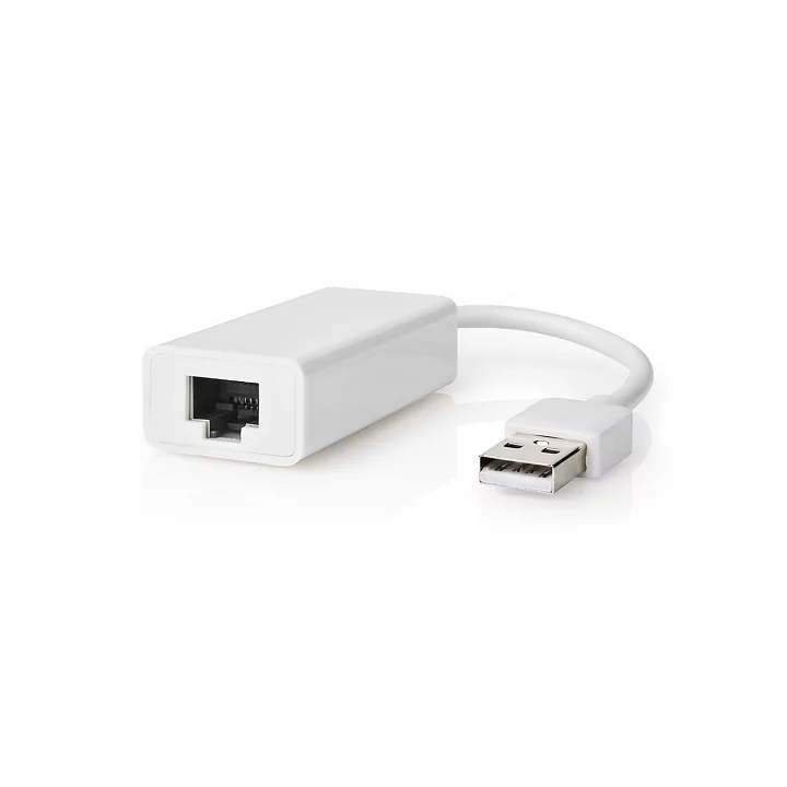 Adaptor retea USB-A tata - RJ45 tata 10/100Mbit 0.2m alb Nedis