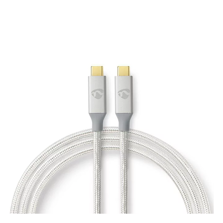 Cablu USB 3.2 Gen2x2 TYPE C tata-tata 20Gbps 1m 100W 5A argintiu Nedis