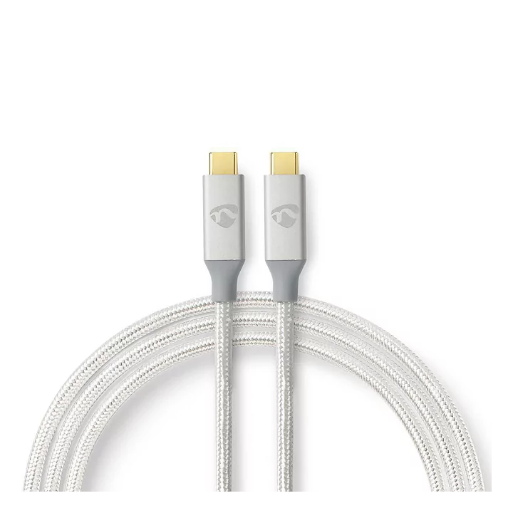 Cablu USB 3.2 Gen2x2 TYPE C tata-tata 2m 20Gbps 100W 5A argintiu Nedis