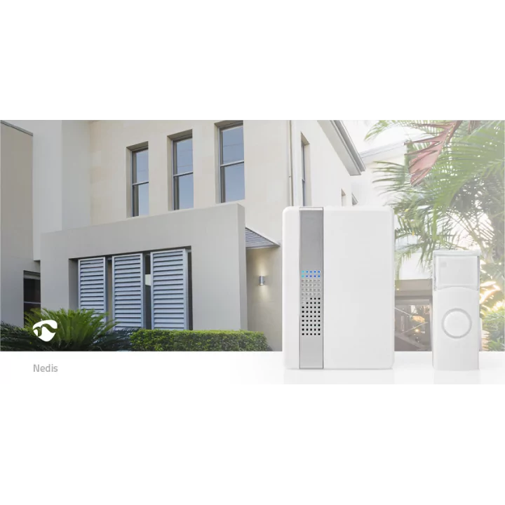 Sonerie fara fir 300m 36 melodii 80dB IP44 alb Nedis