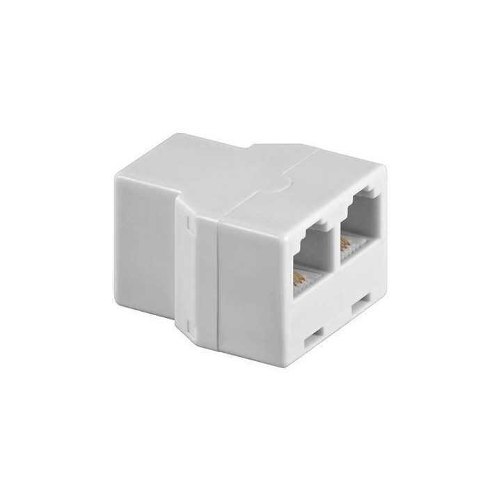 Adaptor RJ11 mama la 2x RJ11 mama alb Goobay