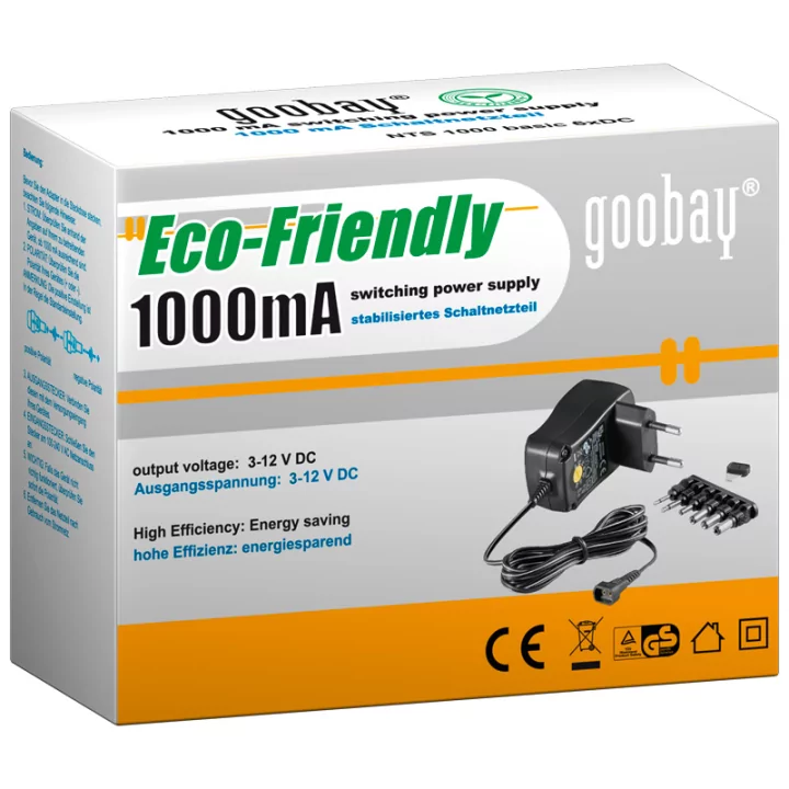 Alimentator 3-12V 1A 6 mufe Goobay