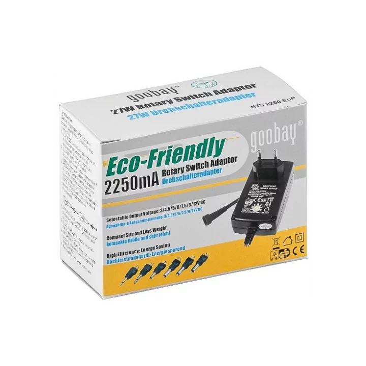 Alimentator 3-12V 2.25A 8 mufe Goobay