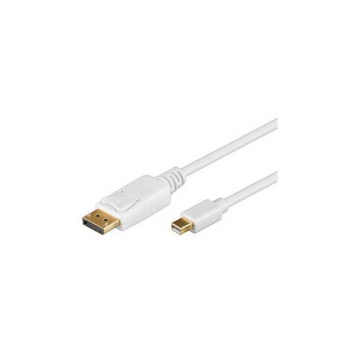Cablu mini DisplayPort la DisplayPort v1.2 2m alb Goobay