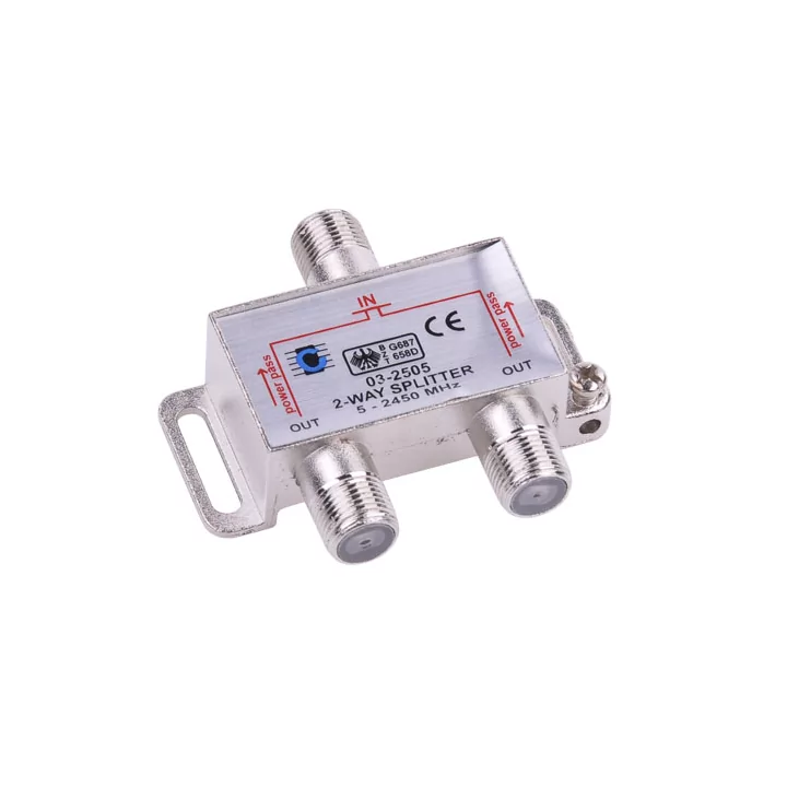 Spliter 2 cai power pass 5-2450Mhz Cabletech