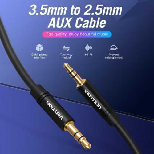 Cablu audio stereo Jack 2.5mm - 3.5mm 3pin tata-tata 1.5m negru VENTION BALBG