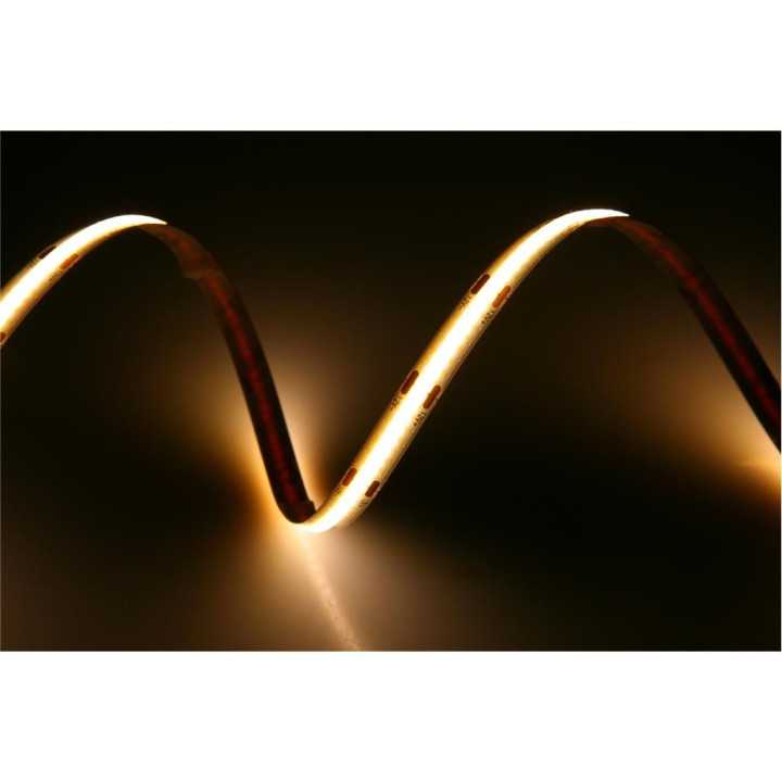 Banda LED COB Well lumina calda 3000K 12V 360 chip/m 5m cu driver 24W