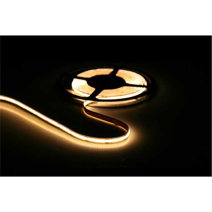 Banda LED COB Well lumina calda 3000K 12V 360 chip/m 5m cu driver 24W