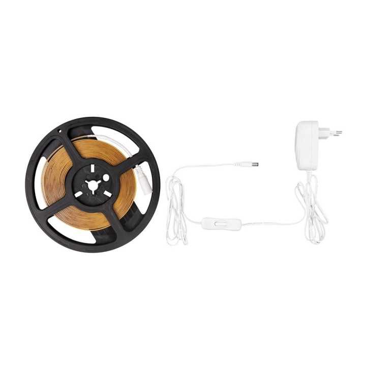 Banda LED COB Well lumina calda 3000K 12V 360 chip/m 5m cu driver 24W