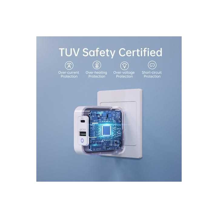 Incarcator retea 1x USB TYPE C PD 65W QC 3.0 1x USB-A alb Choetech PD8002