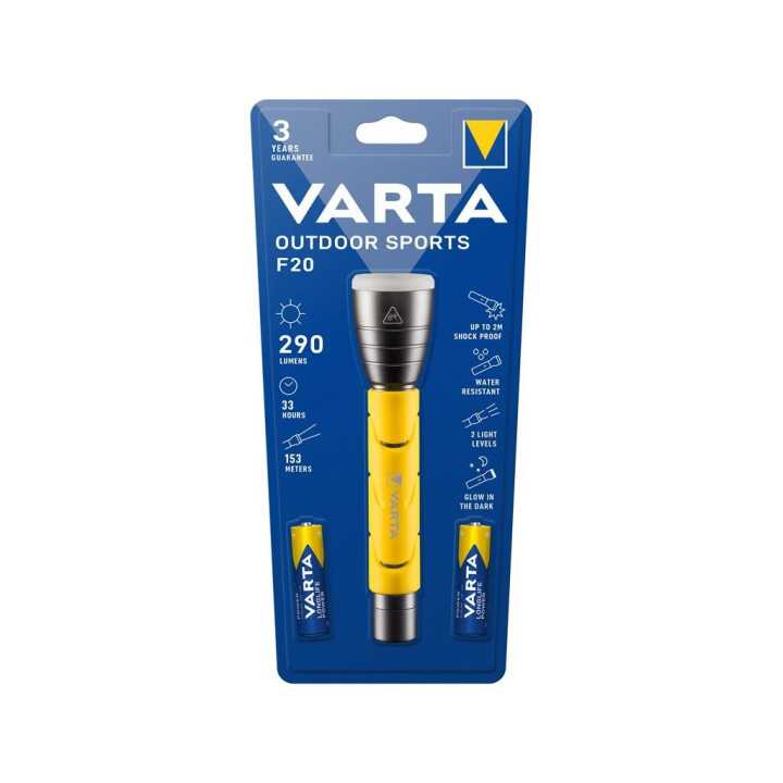 Lanterna LED Varta Outdoor Sports F20 + 2x AA Longlife Power