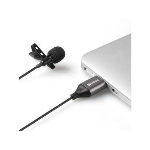 Microfon lavaliera cu clip Sandberg 126-19 USB 2m negru