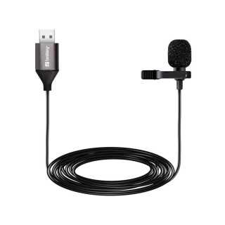 Microfon lavaliera cu clip Sandberg 126-19 USB 2m negru