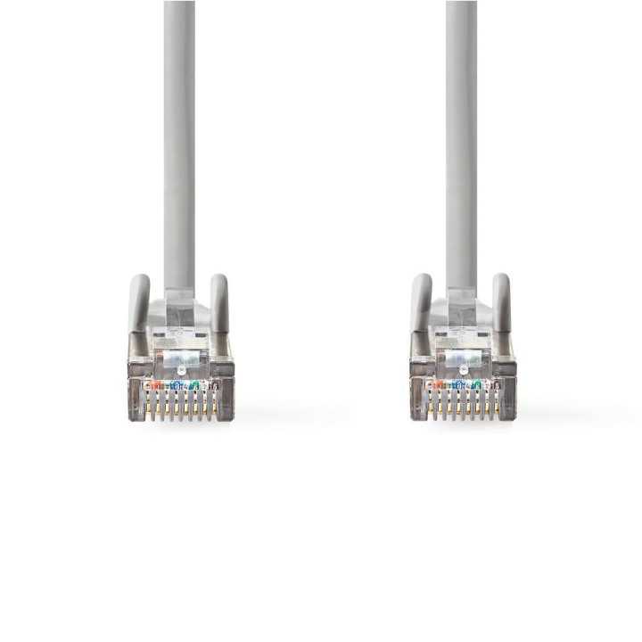 Cablu de retea SFTP Cat6a 1m gri RJ45 tata - RJ45 tata dublu ecranat Nedis