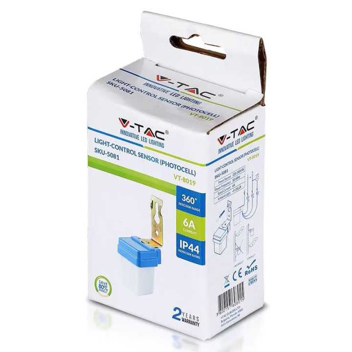 Senzor de lumina fotocelula 6A IP44 V-TAC