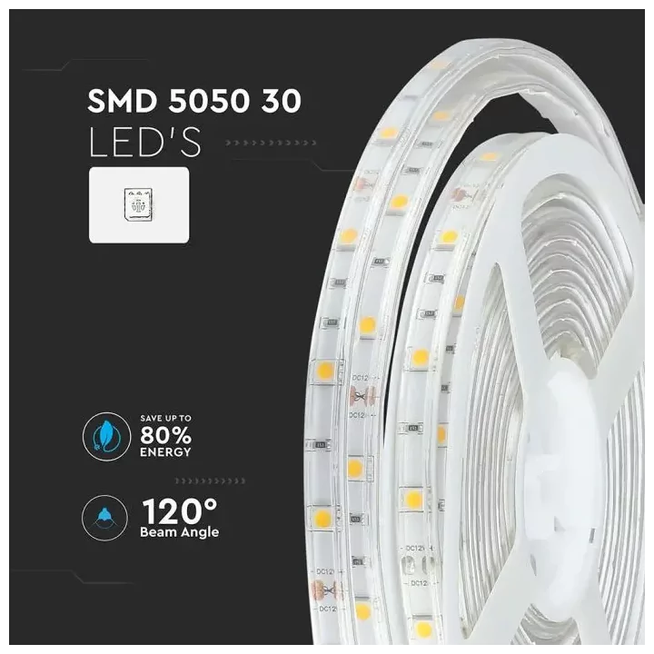 Banda LED SMD5050 RGB 30LED/m 70lm/m IP65 5M V-TAC