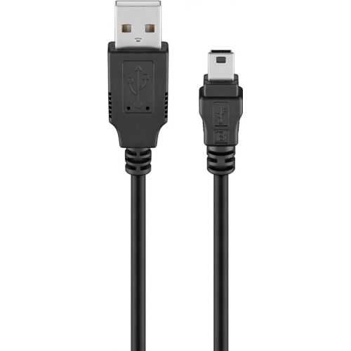 Cablu USB 2.0 A tata - mini USB B 5-pin tata 3m negru Goobay