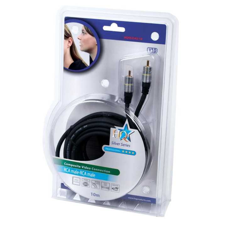 Cablul video compozit RCA 10m Profesional OFC cupru placat 24K HQSS3542/10