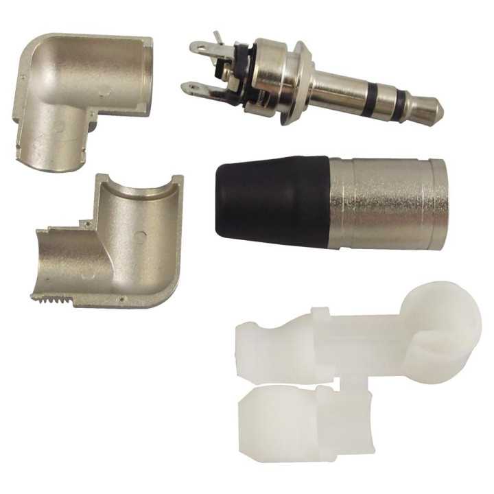 Conector Jack 3.5 mm stereo tata in unghi de 90 grade Neutrik NTP3RC