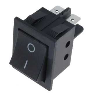 Intrerupator ROCKER DPST 4 pini 2 pozitii OFF-ON 15A 250VAC cu retinere negru Ninigi RS2013C3BK