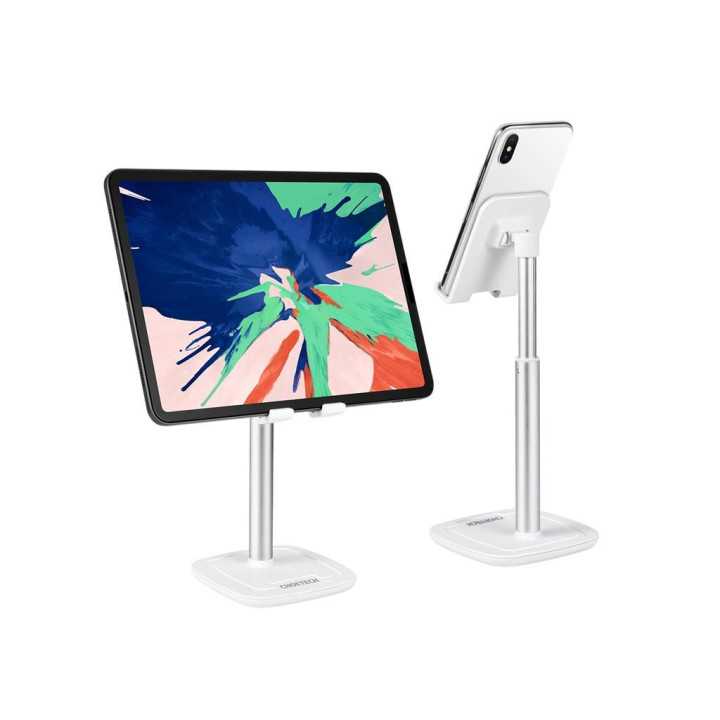 Suport reglabil de birou pentru telefon si tableta alb Choetech H88-WH-HW