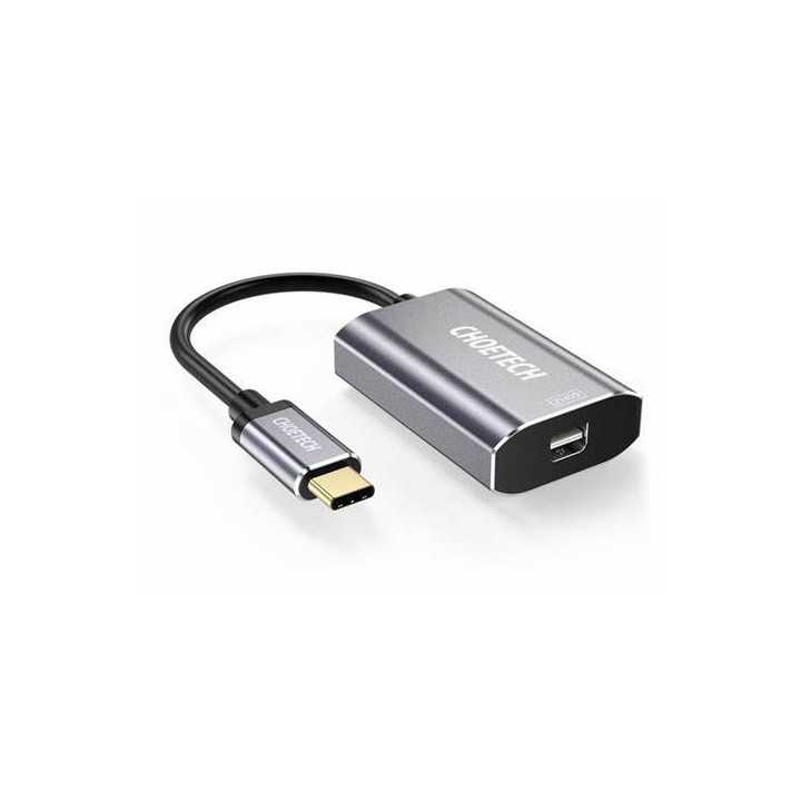 Adaptor USB type C tata - Mini DisplayPort mama PD 60W 4K 60Hz 0.2m gri Choetech HUB-M06
