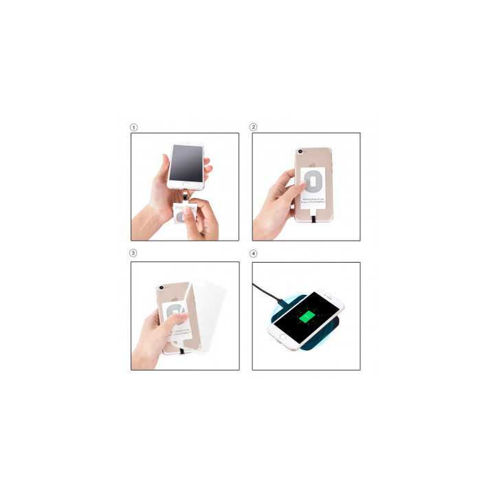 Receptor wireless Qi pentru Apple iPhone alb Choetech WP-IP-301WH