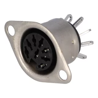 Mufa DIN 8 pini mama cu lipire HIRSCHMANN 930345200 MAB 8S