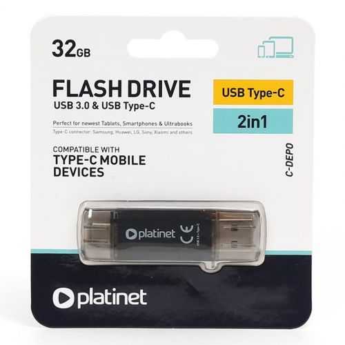 FLASH DRIVE USB 3.0 TYPE C 32GB C-DEPO PLATINET PMFC32B