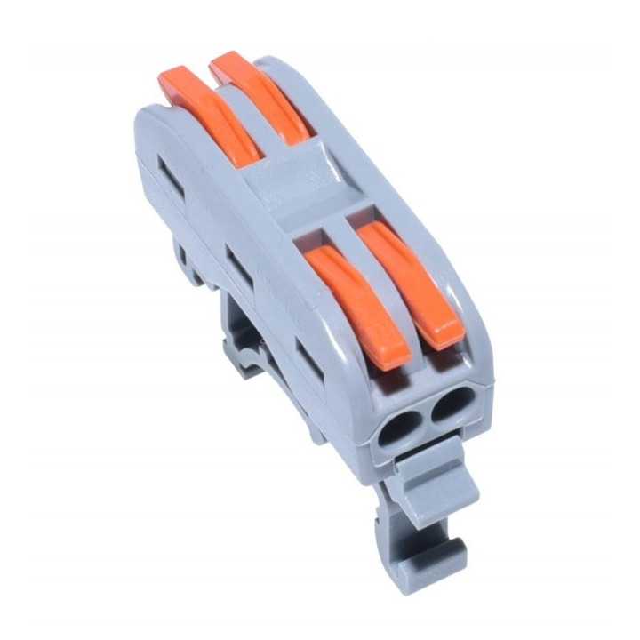 Conector 2+2 cu sina portocaliu pentru cablu maxim 4 mm