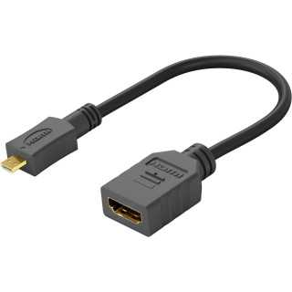 Cablu adaptor micro HDMI tata - HDMI mama 15cm v2.0 4K 60Hz 2160p GoPro Raspberry Pi Goobay 58683