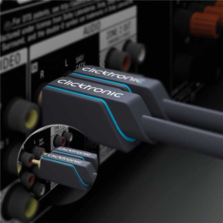 Cablu Profesional 2x RCA - 2x RCA 15m OFC cupru dublu ecaranat aurit Clicktronic 70385