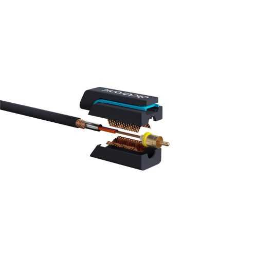 Cablu audio Profesional Jack 3.5 mm - 2x RCA 15m 50ohm OFC cupru dublu ecaranat fara oxigen AWG23 Clicktronic 70473