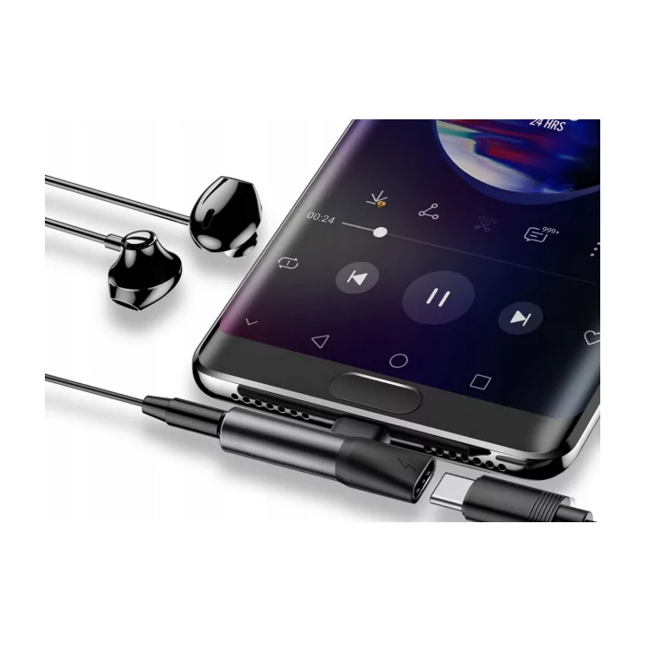 Adaptor USB 3.0 Jack 3.5 mm mama + USB type C mama alimentare la USB type C mufa AKYGA AK-AD-62