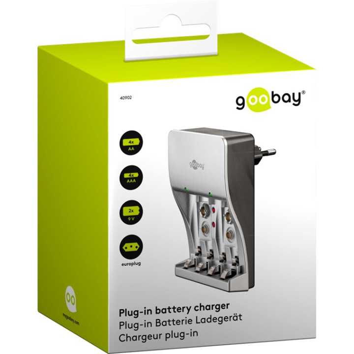 Incarcator acumulatori Ni-Cd si Ni-MH AA/AAA 2x 500mA 9V 2x 15mA 100-240VAC incarcare max 8h GOOBAY