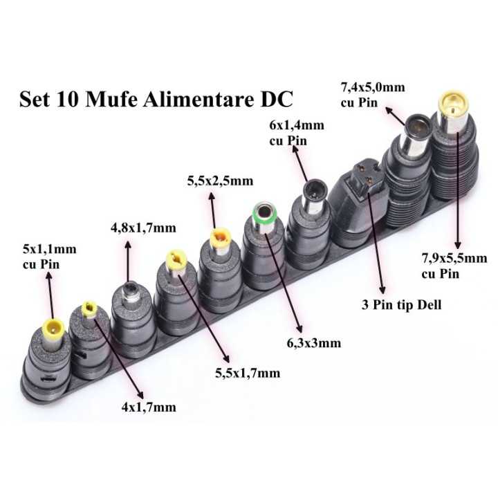 Set 10 mufe adaptoare alimentare DC
