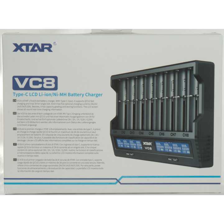 Incarcator universal acumulatori 8x LI-ION NI-CD NI-MH VC8 XTAR VC8PBAAZ20251