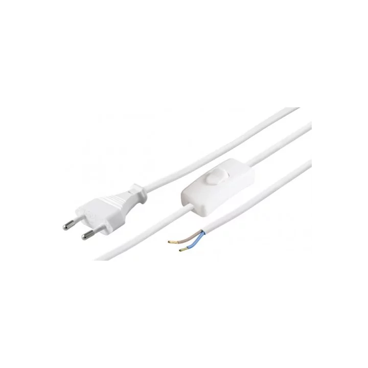 Cablu alimentare Euro cu 2 fire si intrerupator 1.5m Goobay
