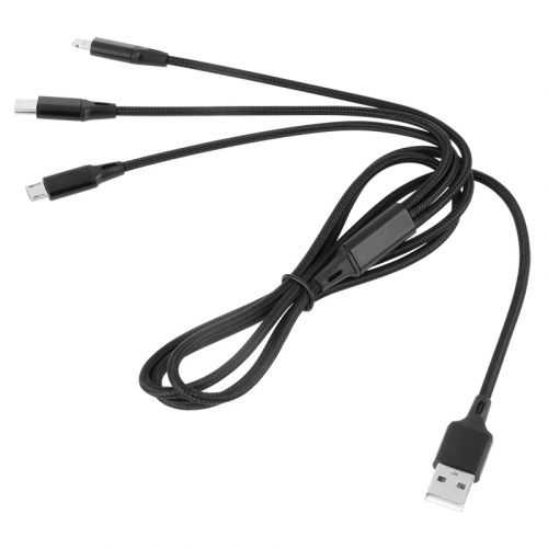 Cablu USB 3in1 1m Lighning iPhone TYPE C si micro USB REBEL RB-6005-100-B