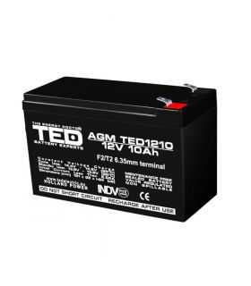 Acumulator AGM VRLA 12V 10A 151x65x95mm F2 TED Battery Expert Holland