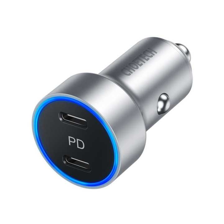 Incarcator auto 2x USB Type C PD 3.0 40W Choetech C0054-V2-SL